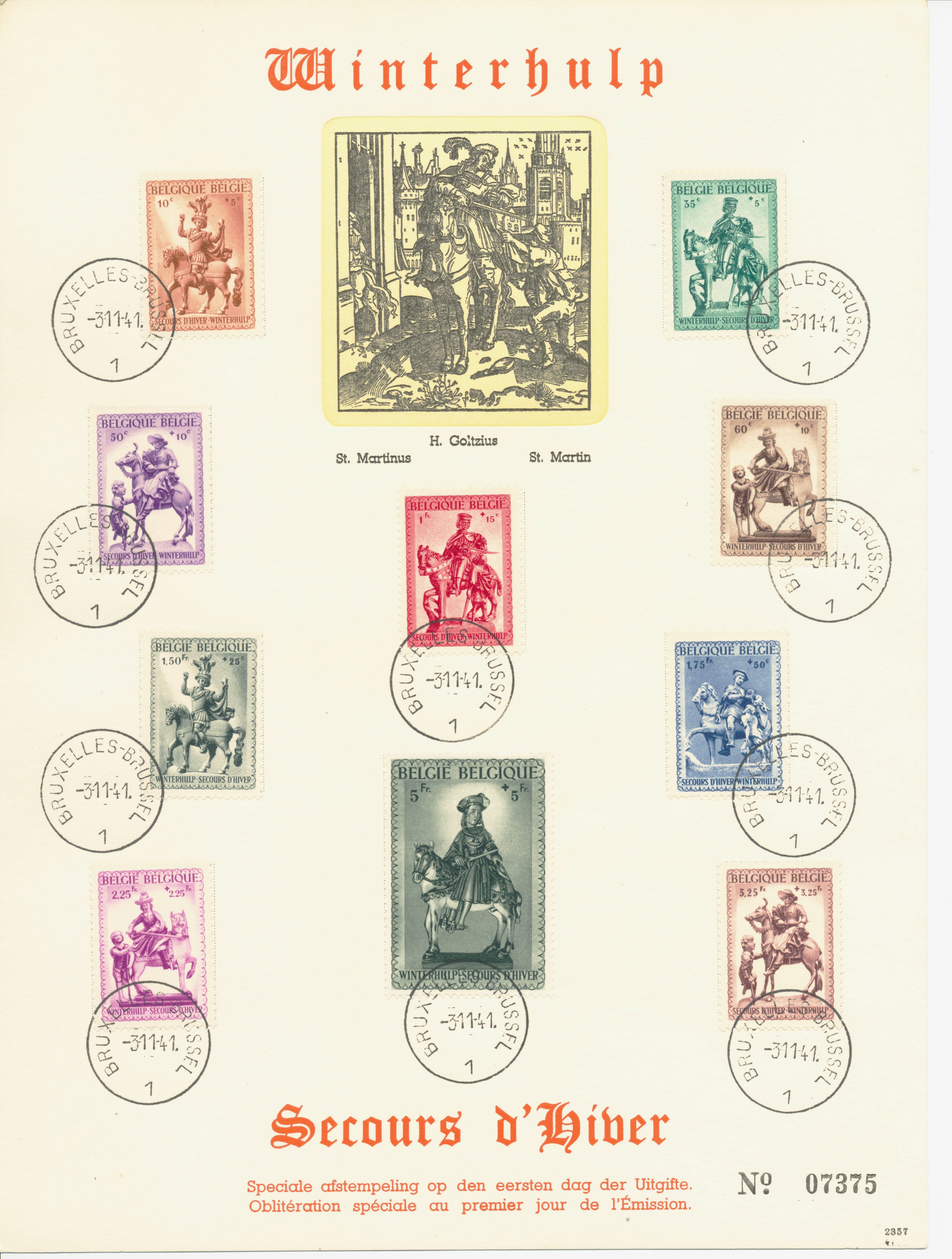 Photo Stamp sheet - Winterhulp - Secours d'Hiver - 1941 - N° 07375